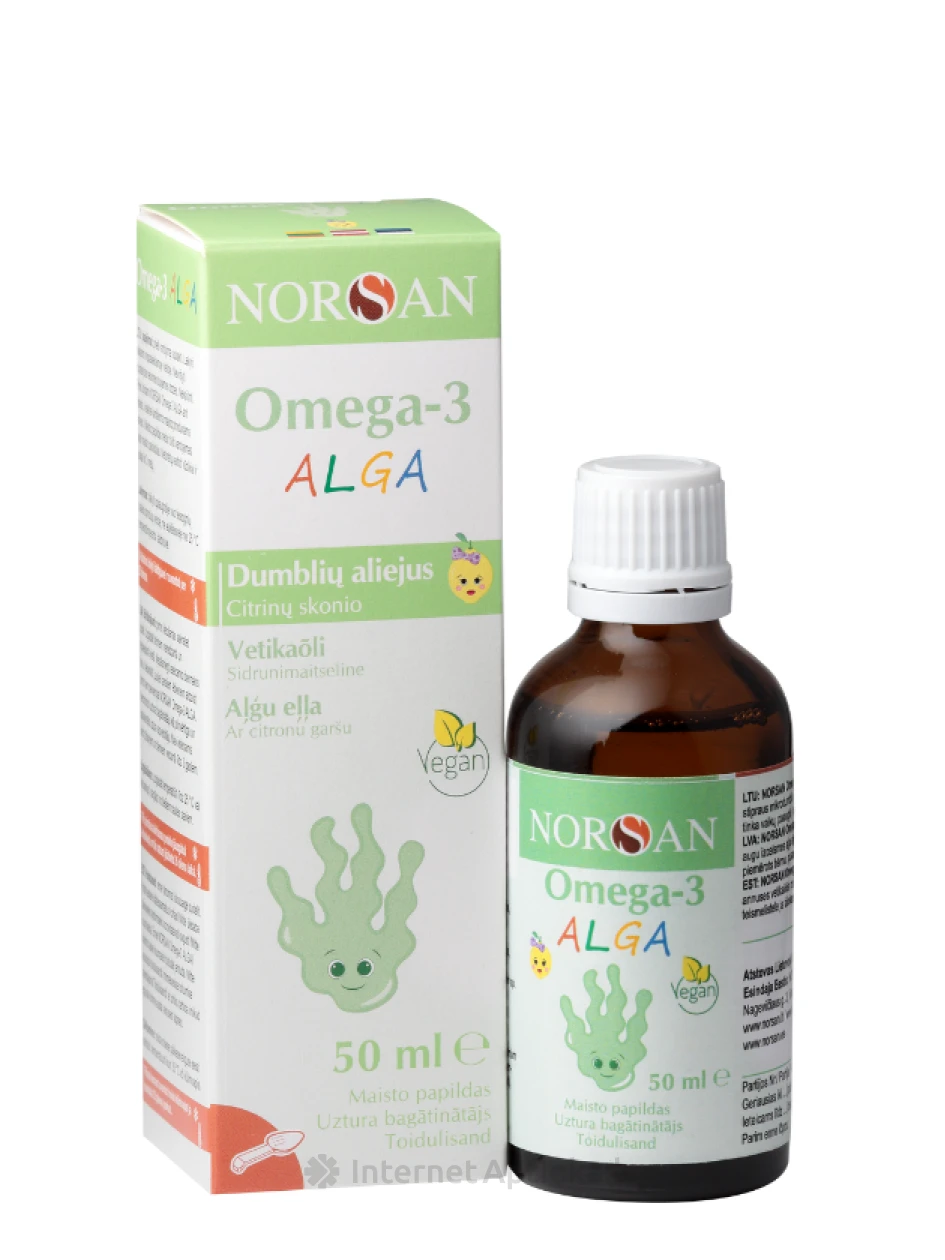 NORSAN Omega-3 ALGA ar citronu garšu, 50 ml | internetaptieka.lv