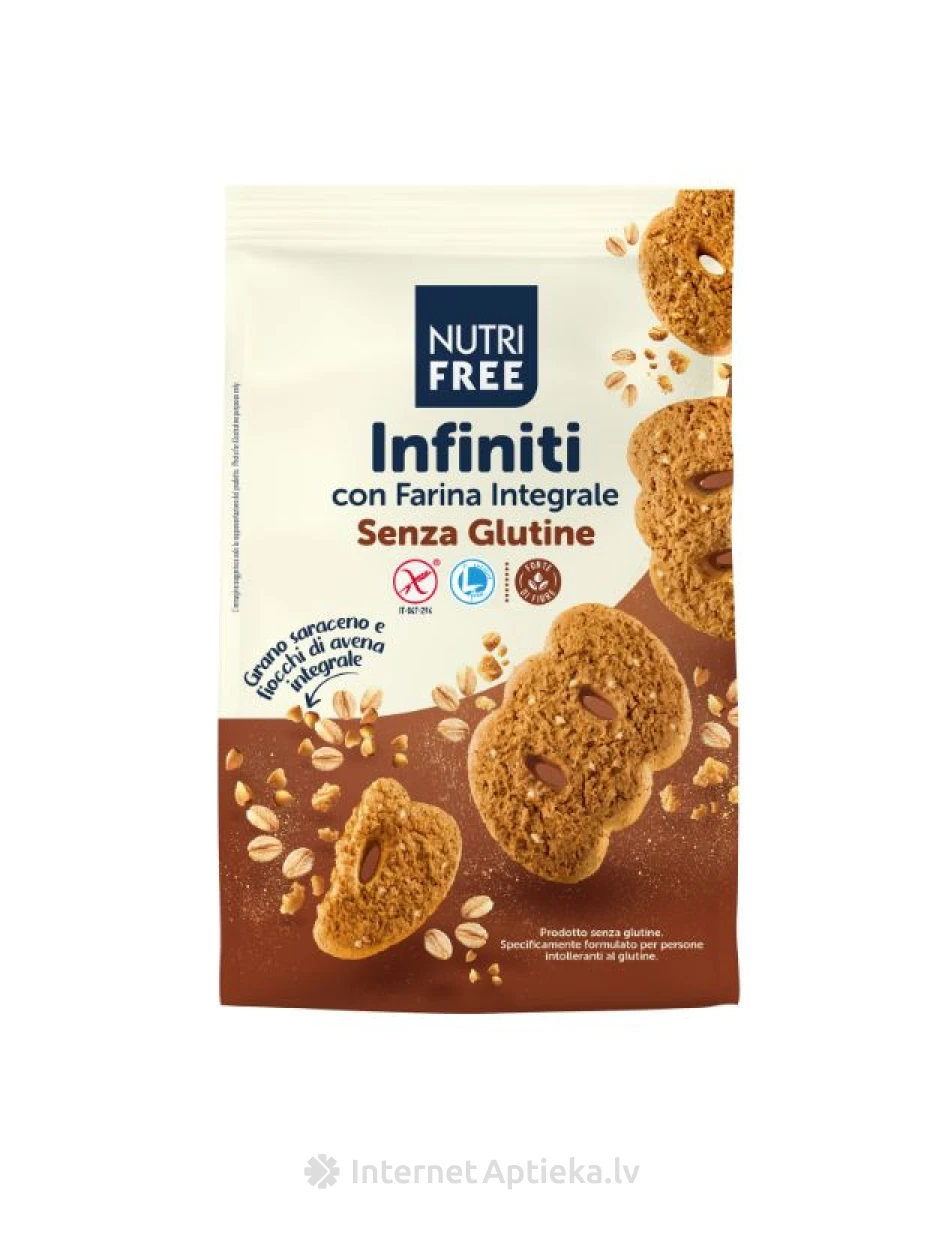 NUTRIFREE INFINITI bezglutēna pilngraudu cepumi, 250 g | internetaptieka.lv