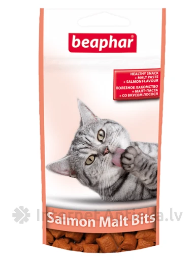 Beaphar Malt-Bits with salmon garšīgs un veselīgs gardums, 35 g | internetaptieka.lv