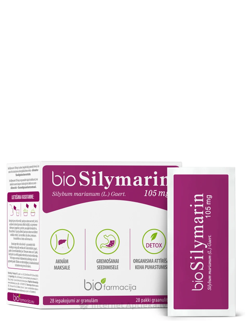 Biofarmacija Silymarin granulas, 105 mg, 28 paciņas | internetaptieka.lv