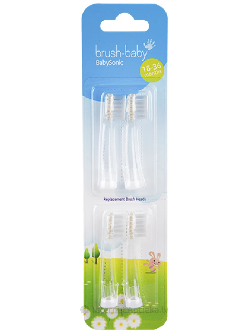 Brush-Baby Сменные щетки Babysonic 18-36 месяцев, 4 шт. | internetaptieka.lv