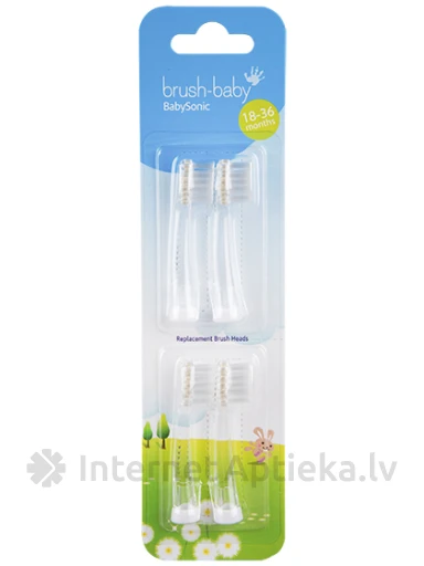 Brush-Baby Сменные щетки Babysonic 18-36 месяцев, 4 шт. | internetaptieka.lv