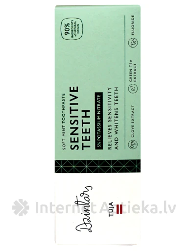 Dzintars Zobu pasta jutīgiem zobiem Tūja, 75 ml | internetaptieka.lv