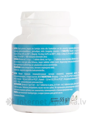 Fluorī bērniem 220 mg, 250 tabletes | internetaptieka.lv