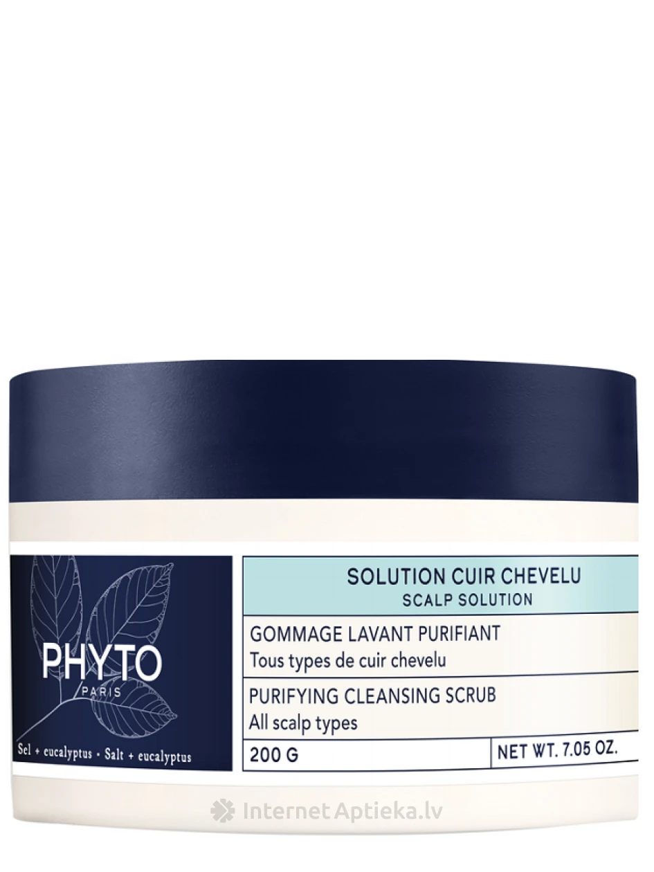 PHYTO SCALP SOLUTION attīrošs skrubis visiem matu tipiem, 200 ml | internetaptieka.lv