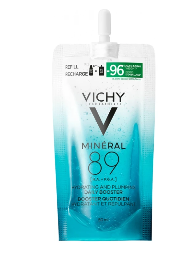 Vichy Mineral 89 Pastiprinātājs, kas spēcina ādas aizsargfunkciju un mitrina ar hialuronskābi, refils, 50 ml