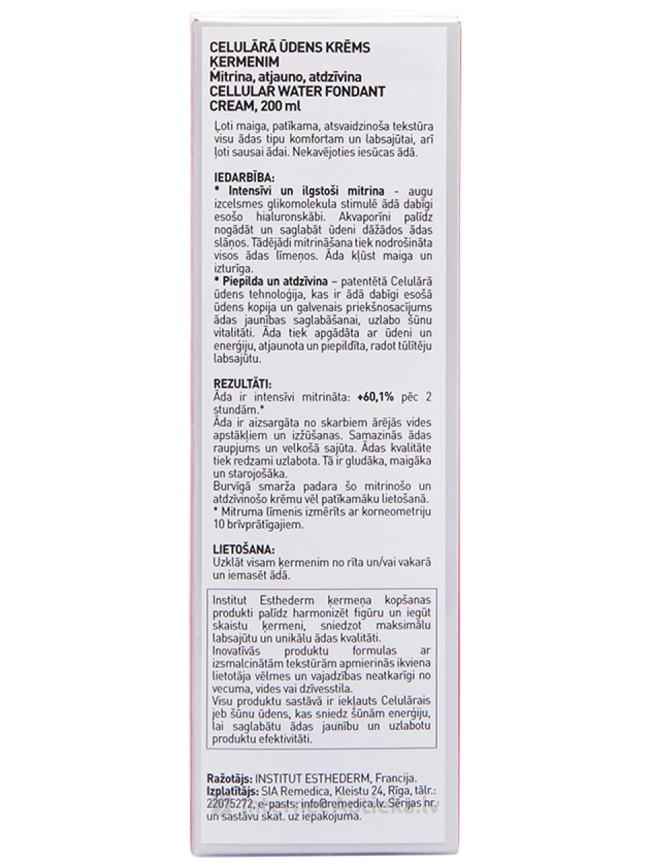 Institut Esthederm Celulārā ūdens krēms ķermenim, 200 ml | internetaptieka.lv