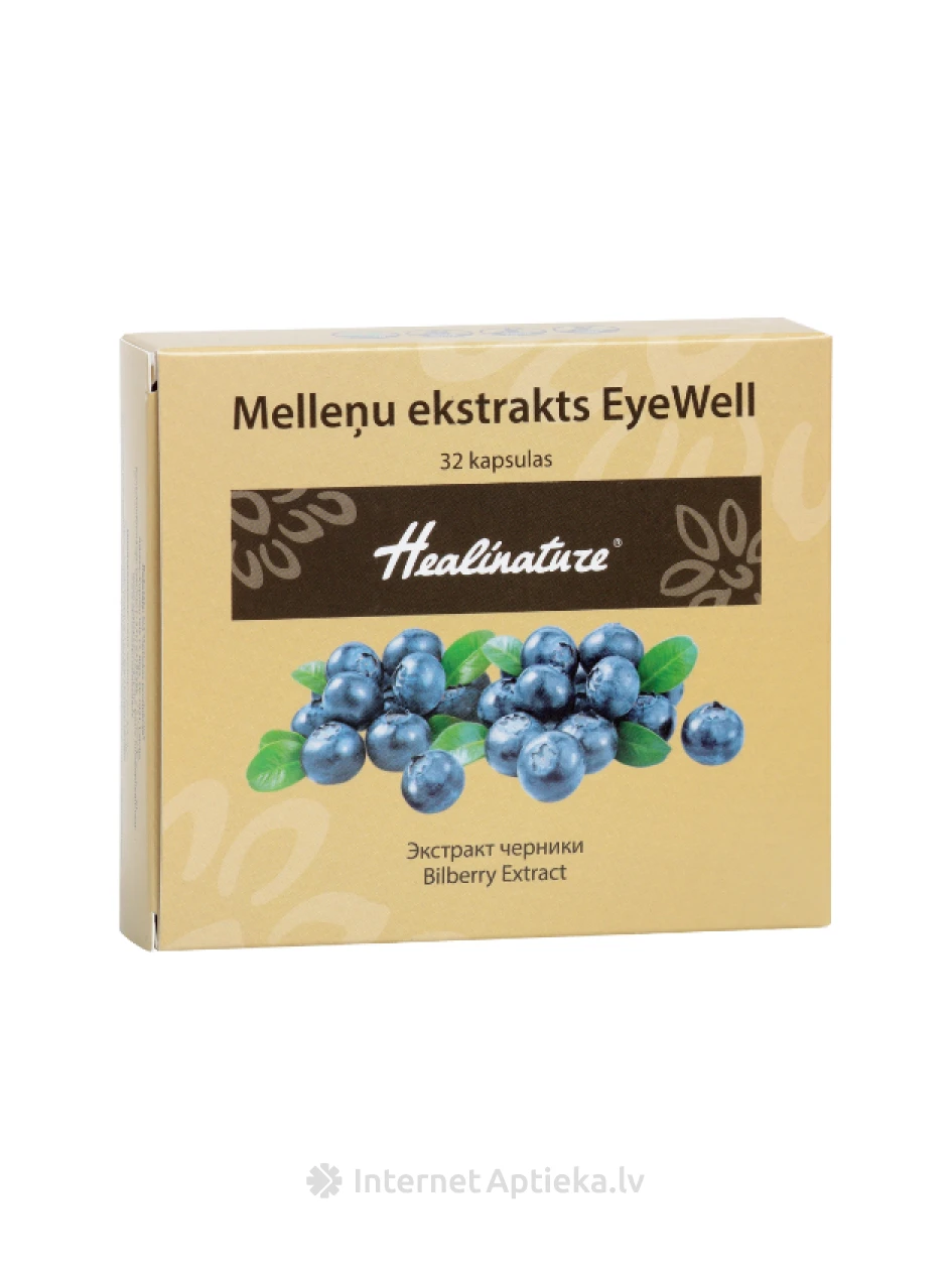 Healinature Melleņu ekstrakts redzei, 32 kapsulas | internetaptieka.lv