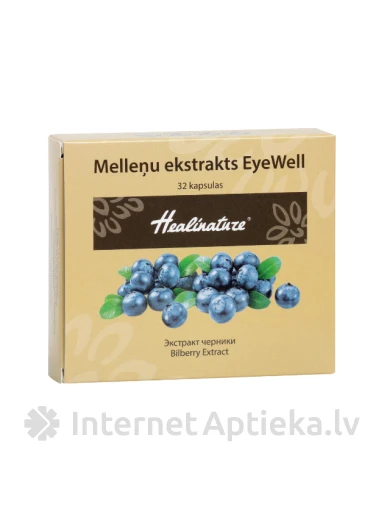 Healinature Blueberry Extract EyeWell, 32 kapslit, 32 kapslit | internetaptieka.lv