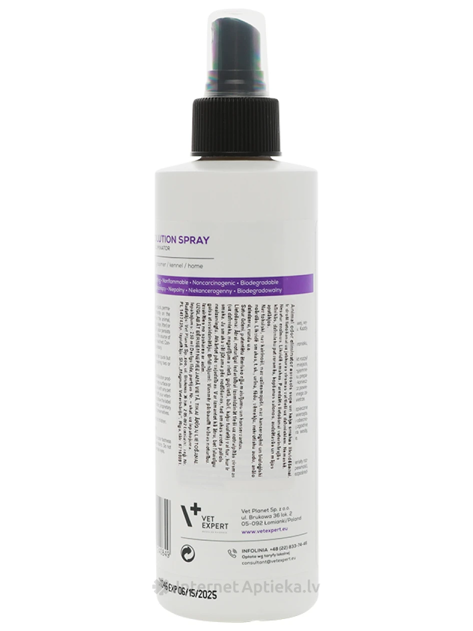 VetExpert aerosols dzīvnieku smakas likvidēšanai, 250 ml | internetaptieka.lv