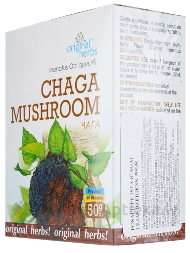 Original Herbs Zāļu tēja "Posapiepe Īsta (čaga)", 50 g. | internetaptieka.lv