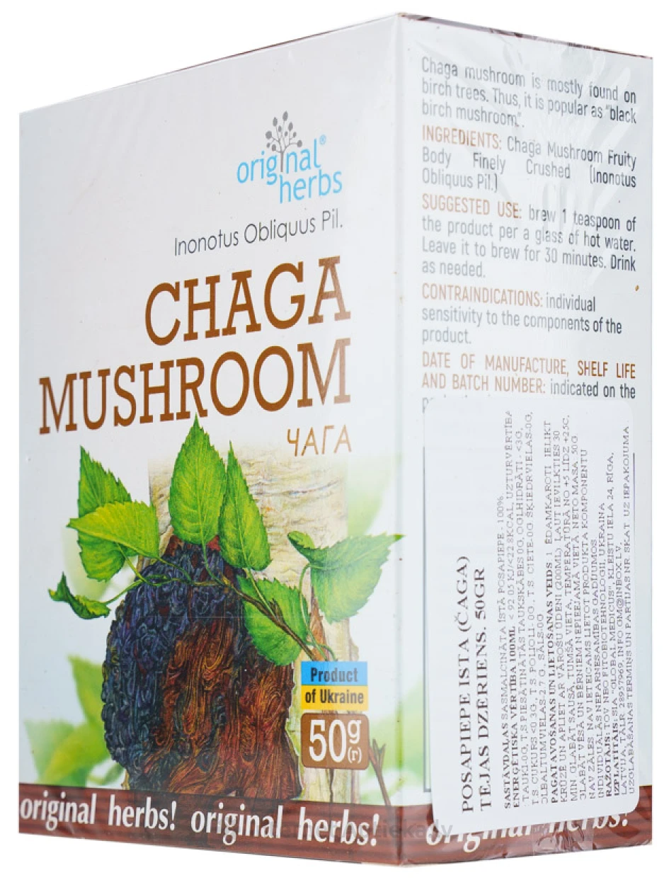 Original Herbs Травяной чай "Чага", 50 гр. | internetaptieka.lv