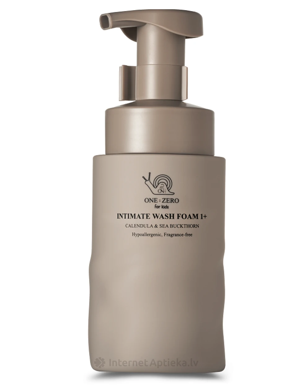 ONE:ZERO Intīmās mazgāšanas putas bērniem ar kliņģerīšu un smiltsērkšķu ekstraktiem (1+), 250 ml | internetaptieka.lv
