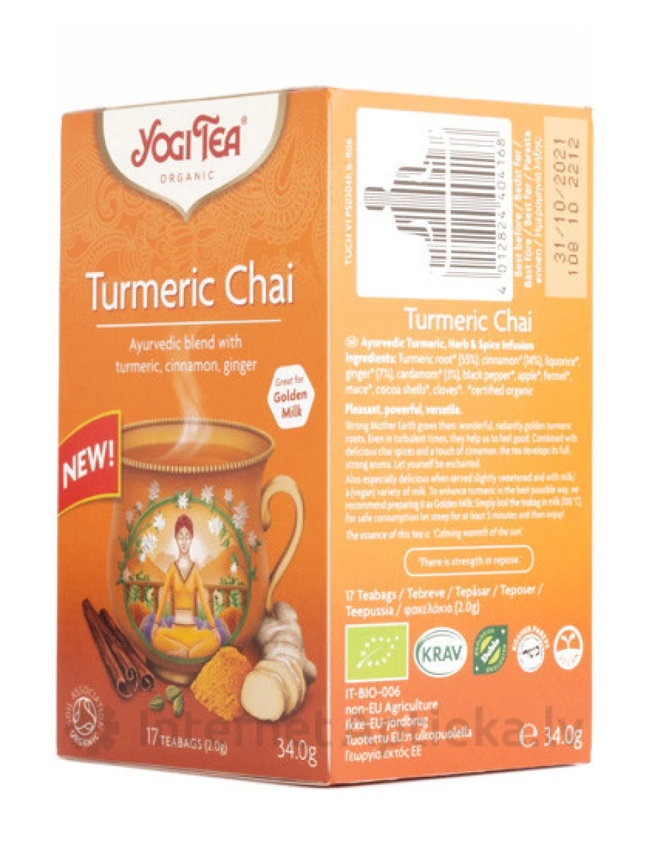 Tēja Yogi Turmeric, 17 paciņas | internetaptieka.lv