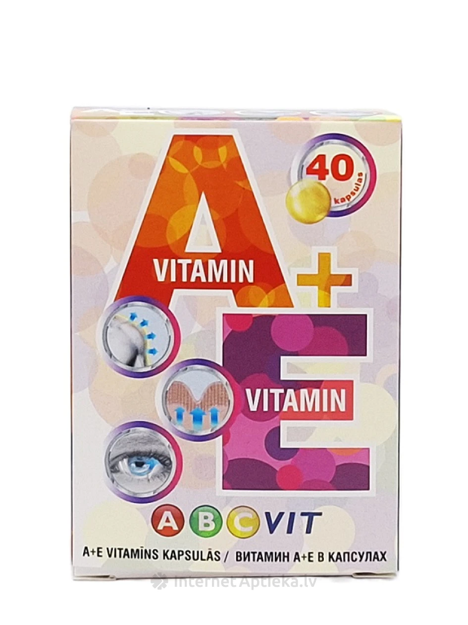 A+E vitamiin ABC vitamiinid, 40 kapslit | internetaptieka.lv