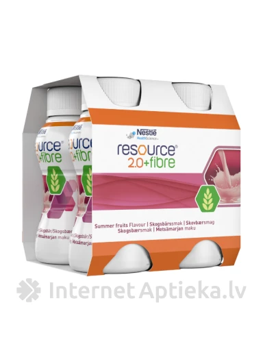 Resource 2.0 Fibre Pārtika medicīniskiem nolūkiem ar  meža ogu garšu, 4 x 200 ml | internetaptieka.lv