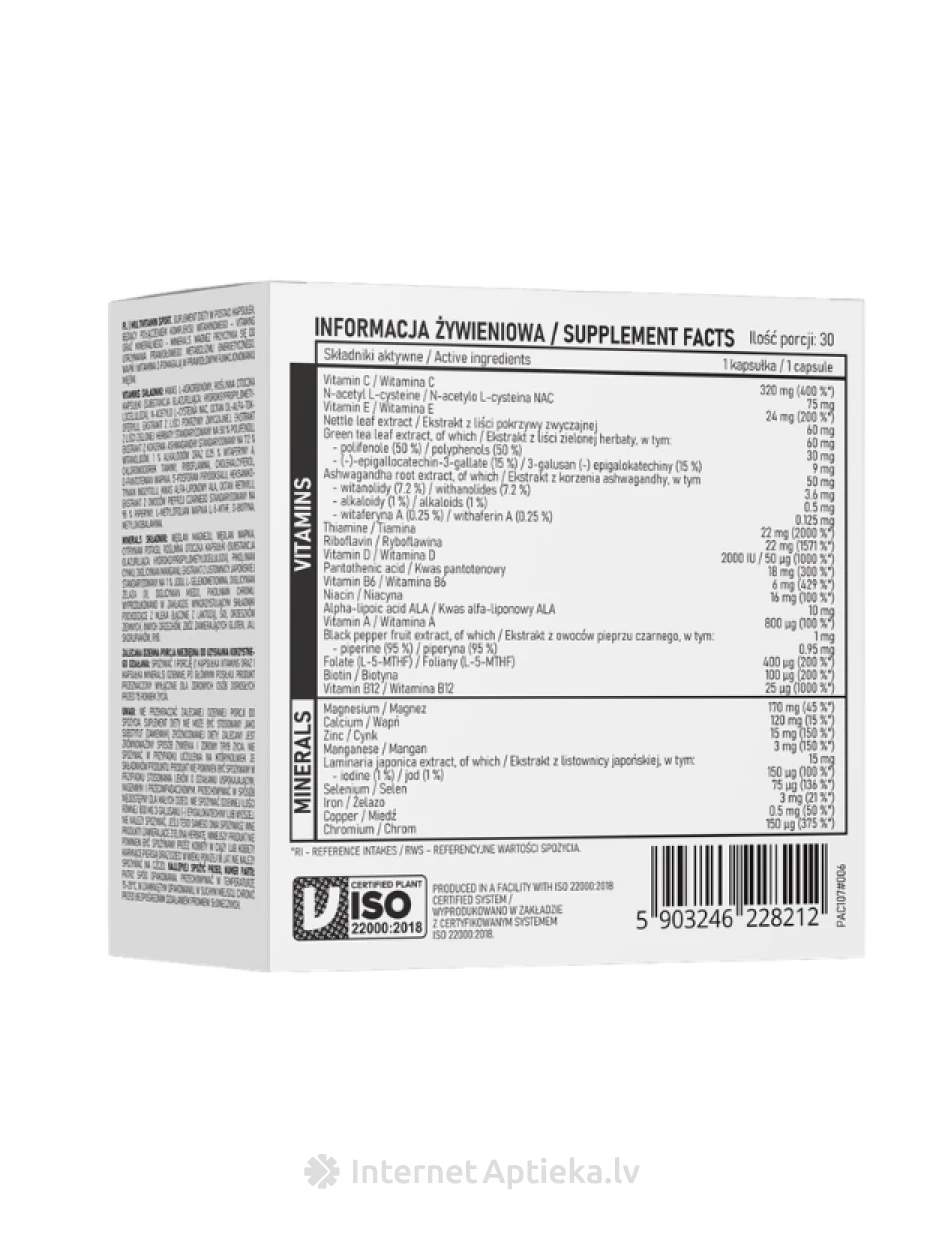 OstroVit VITA&MINERALS Sport капсулы, 60 шт. | internetaptieka.lv