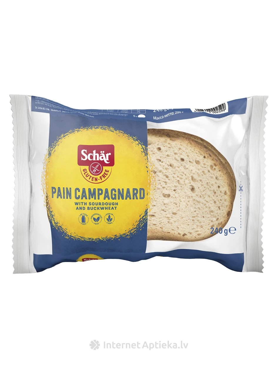 Schär Pain Campagnard bezglutēna saldskābā maize, 240 g | internetaptieka.lv