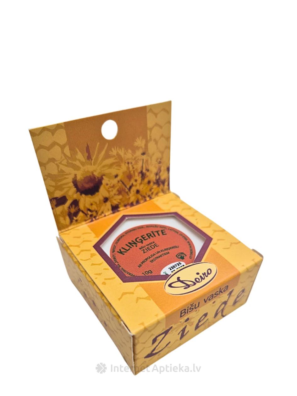 Deiro KLIŅĢERĪTE Bišu vaska ziede ar propolisa un kliņģerīšu ekstraktiem, 10 g | internetaptieka.lv