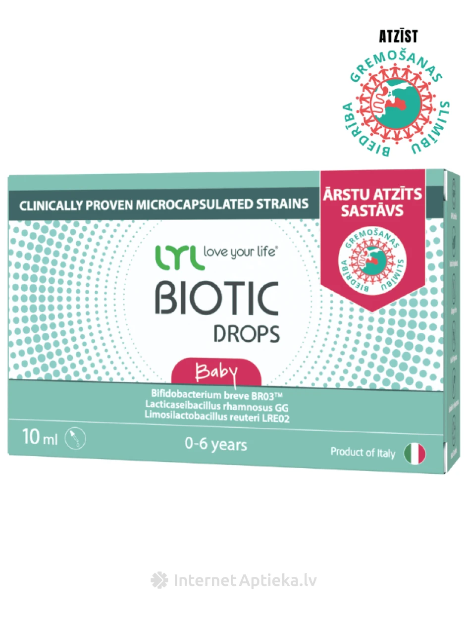 LYLBIOTIC Baby Drops капли для детей, 10 мл | internetaptieka.lv