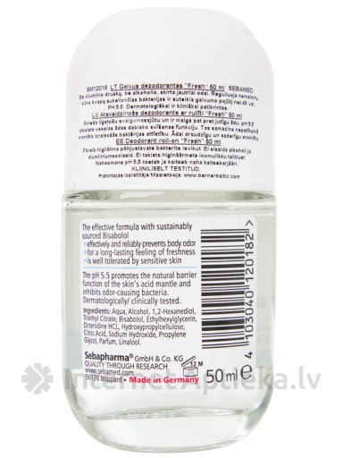 SEBAMED FRESH шариковый дезодорант Fresh, 50 мл | internetaptieka.lv
