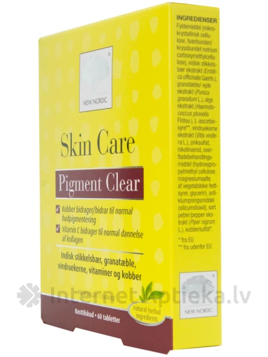 New Nordic Skin care Pigment clear, 60 tabletti | internetaptieka.lv