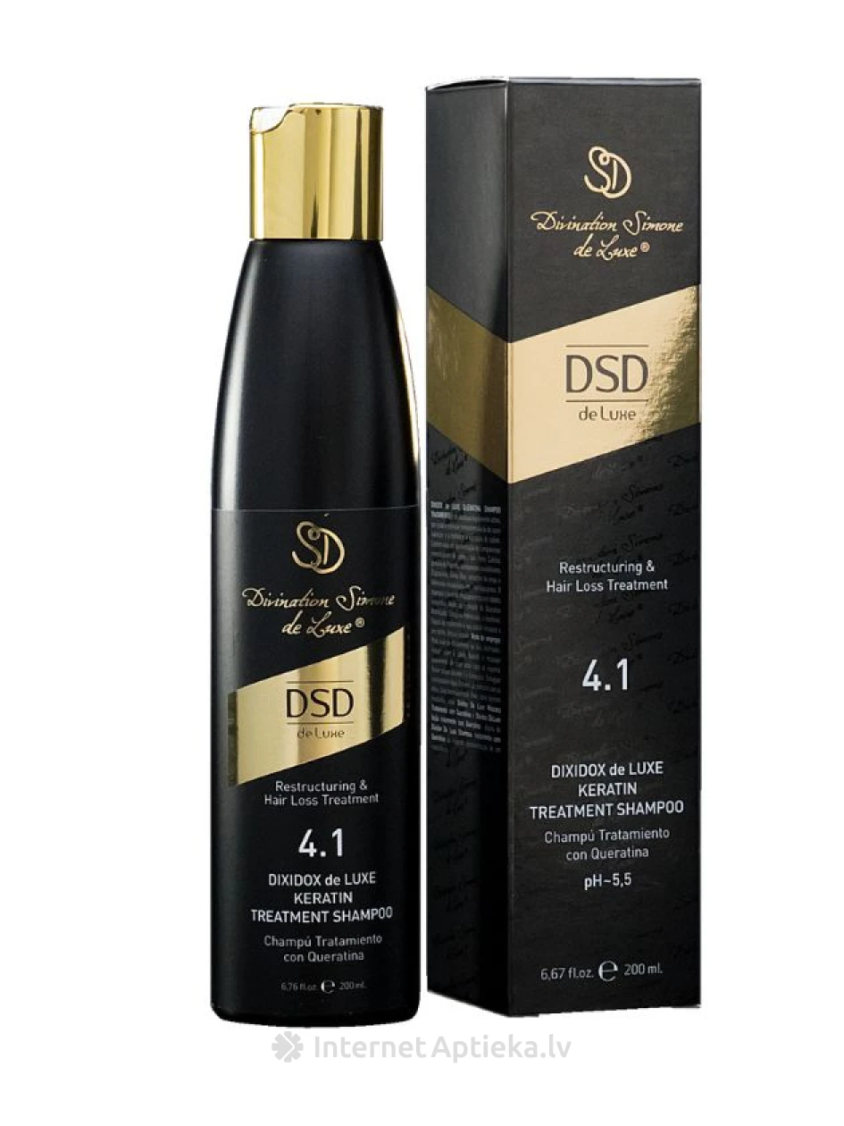 4.1 DSD de Luxe Keratīna šampūns matu augšanas veicināšanai, 200 ml | internetaptieka.lv