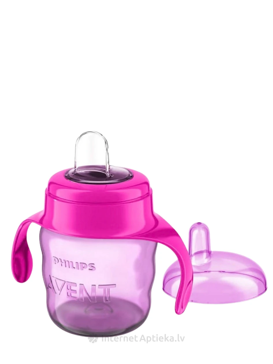 Philips Avent õppetass Easy Slip Pink silikoontilaga 6 kuud, 200 ml | internetaptieka.lv