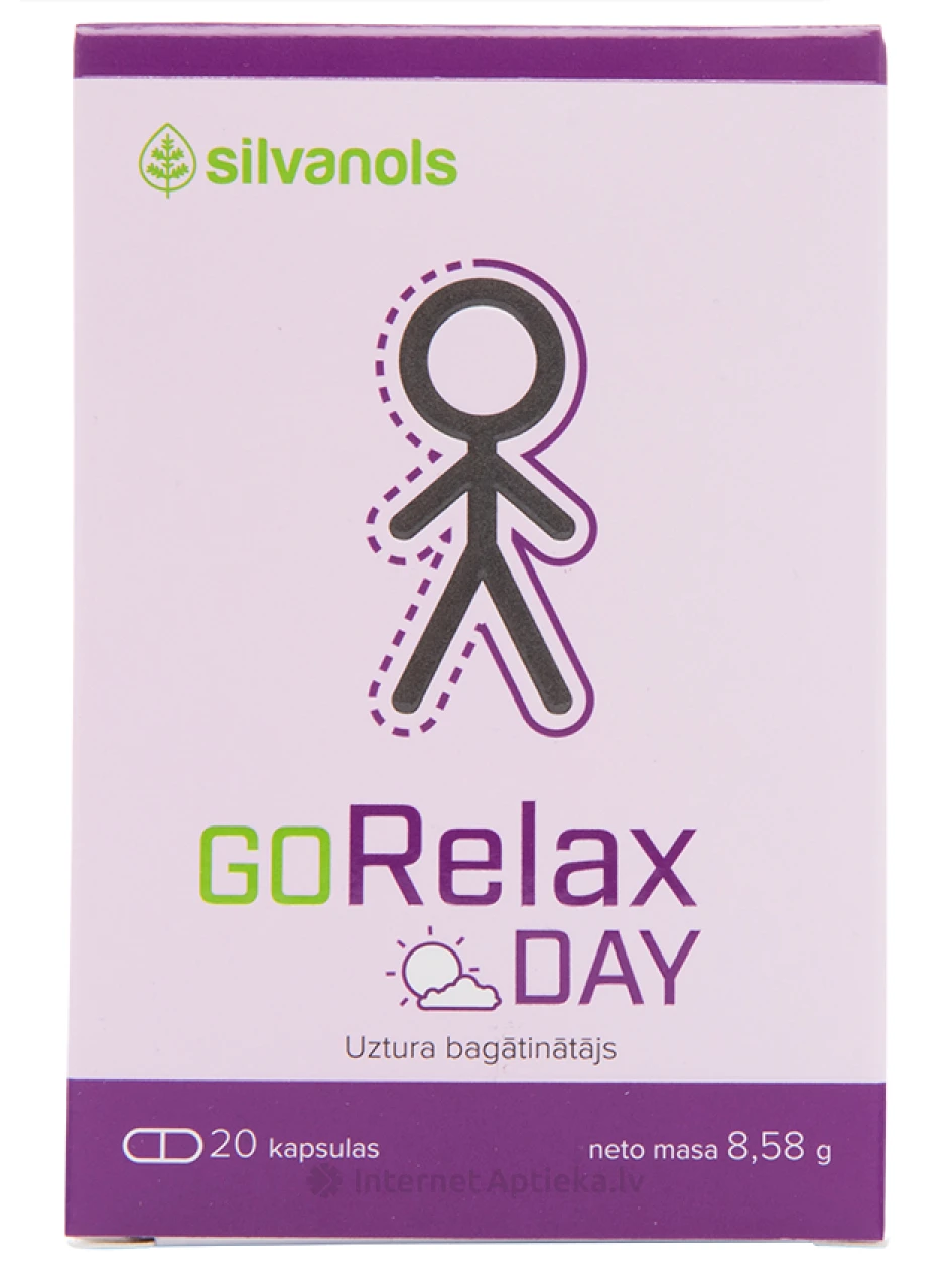 Silvanols GoRelax DAY, 20 капсулы | internetaptieka.lv