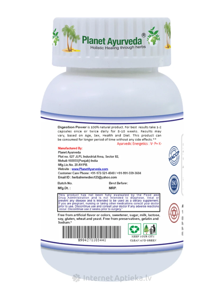 Planet Ayurveda® Seedimise võimsus, 60 kapslit | internetaptieka.lv