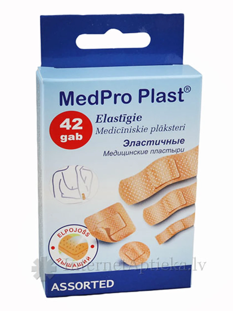 Medpro Assorti - elastsed plaastrid, 42 tk. | internetaptieka.lv