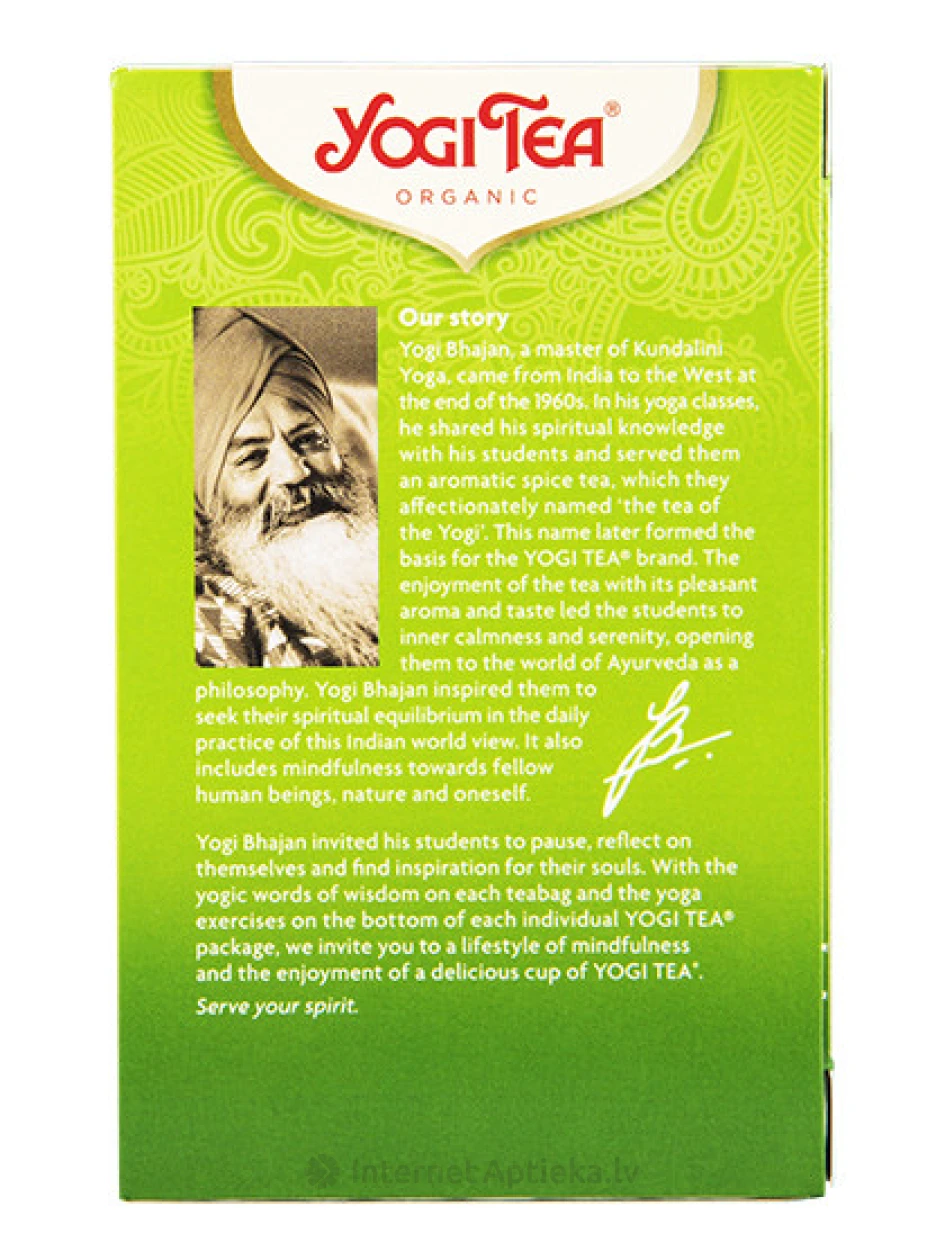 Yogi Tea Green Jasmine, 17 пакетиков | internetaptieka.lv