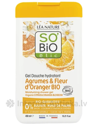 So Bio Dušas želeja Citrusaugļi un apelsīnu zieds, 450 ml | internetaptieka.lv