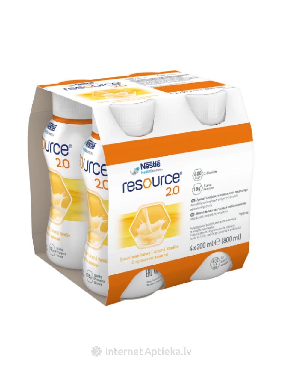 Resource 2.0 vanilla maitsega, 4 x 200 ml | internetaptieka.lv