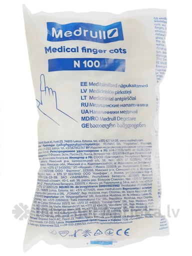 Medrull kummist sõrmekaitsmed, 100 tk. | internetaptieka.lv