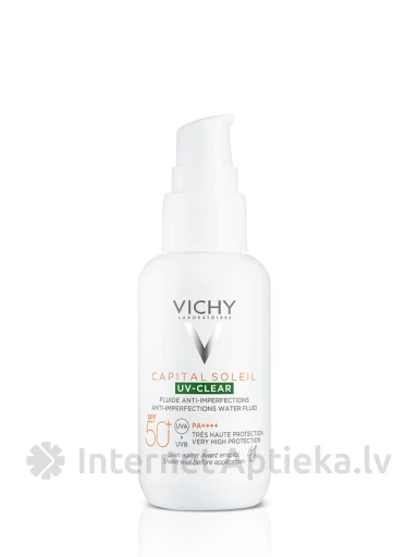 Vichy Capital Soleil UV-Clear Water флюид SPF 50+, 40 мл | internetaptieka.lv