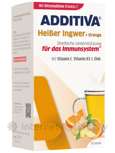 Additiva Heiser Ingwer karstais dzēriens Ingvers + Apelsīns, 10 paciņas | internetaptieka.lv