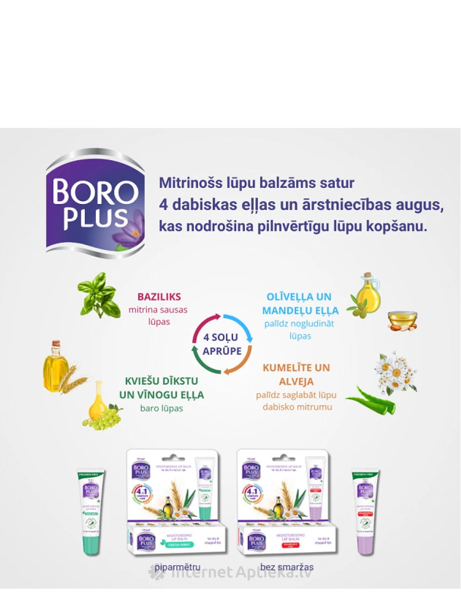 BORO PLUS lõhnatu huulepalsam, 10 ml | internetaptieka.lv