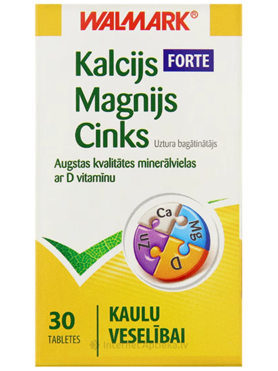Walmark Ca-Mg-Zn forte tabletės, 30 vnt | internetaptieka.lv