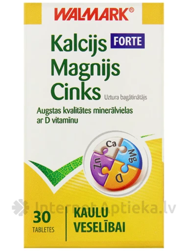 Walmark Ca-Mg-Zn forte tabletės, 30 vnt | internetaptieka.lv