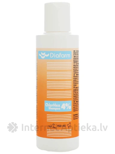 DF Chlorhexidine 4% šampoon koertele/kassidele, 150 ml | internetaptieka.lv