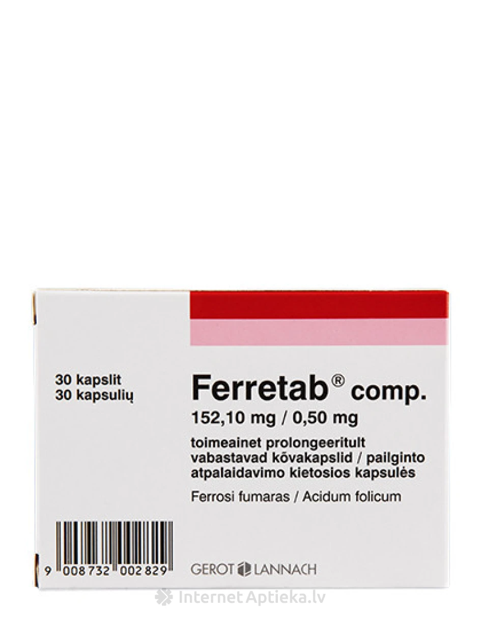 Ferretab comp., 30 ilgstošās darbības kapsulas | internetaptieka.lv