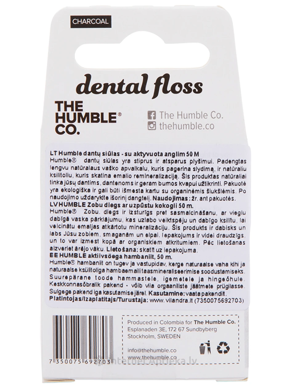 HUMBLE hambaniit CHARCOAL, 50 m | internetaptieka.lv
