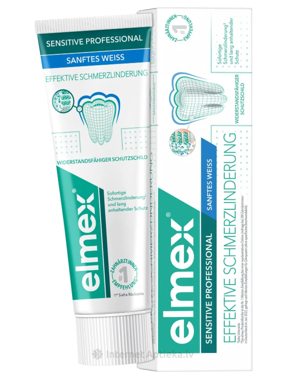Elmex Sensitive Professional Plus Gentle Whitening hambapasta, 75 ml | internetaptieka.lv