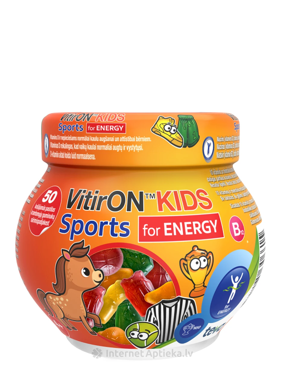 VitirON KIDS SPORTS, pastilas, 50 gb. | internetaptieka.lv