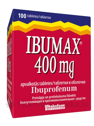 Ibumax Ibuprofēns 400 mg, 100 tabletes | internetaptieka.lv
