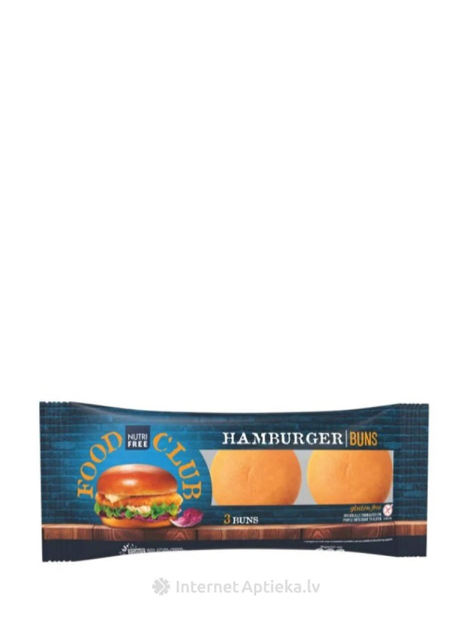 NUTRIFREE HAMBURGER BUNS bezglutēna hamburgeru maizītes, 110 g | internetaptieka.lv