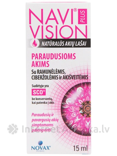 Navivision Pink Eye pilieni apsārtušām acīm, 15 ml | internetaptieka.lv