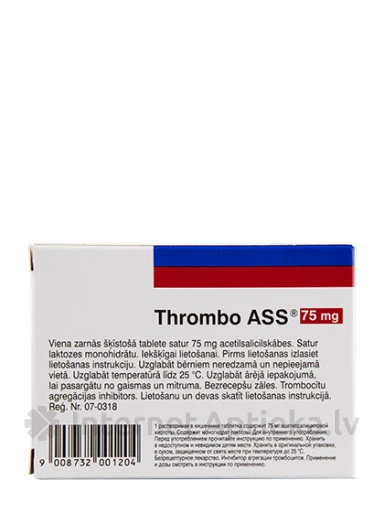 Thrombo ASS 75 mg, 100 tabletes | internetaptieka.lv