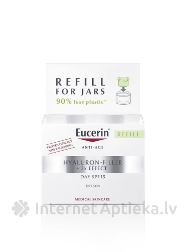 Eucerin Hyaluron-Filler dienas krēma SPF15 uzpildes iepakojums, 50 ml | internetaptieka.lv